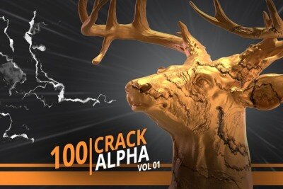 100个裂纹Alpha贴图 ArtStation – 100 Crack Alpha – Vol 01