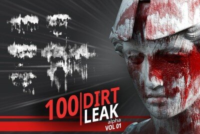 100个污垢泄漏Alpha贴图 ArtStation – 100 Dirt Leak Alpha VOL 01