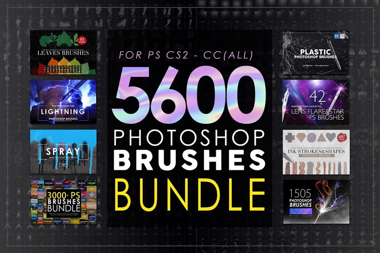 5600套ps笔刷合集 5600 Photoshop Brushes Mega Bundle