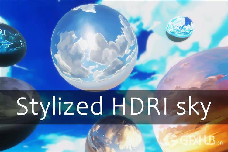 卡通和风格化HDRI全景天空 Cartoon & Stylized HDRI sky