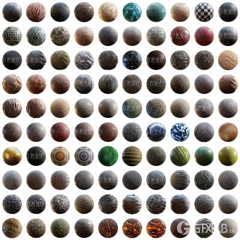 400组全新PBR贴图+材质预设合集 CGAxis – Physical 8 – XXL PBR Textures Collection
