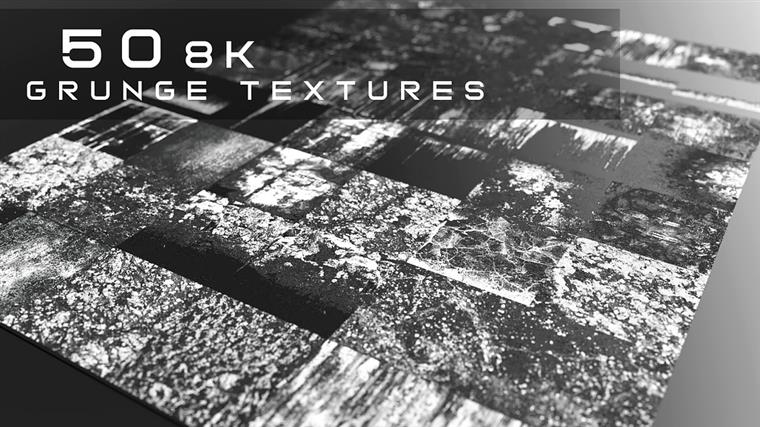 50个8K污垢缺陷高光遮罩贴图 Gumroad - 50 8K Grunge Stencil Textures
