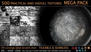 500个实用缺陷高光遮罩贴图 ArtStation – MEGA PACK – 500 Practical and useful Stencil imperfection