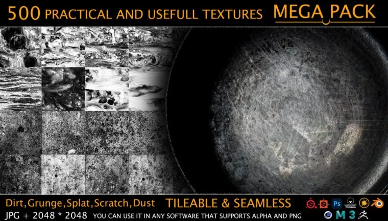 500个实用缺陷高光遮罩贴图 ArtStation - MEGA PACK - 500 Practical and useful Stencil imperfection