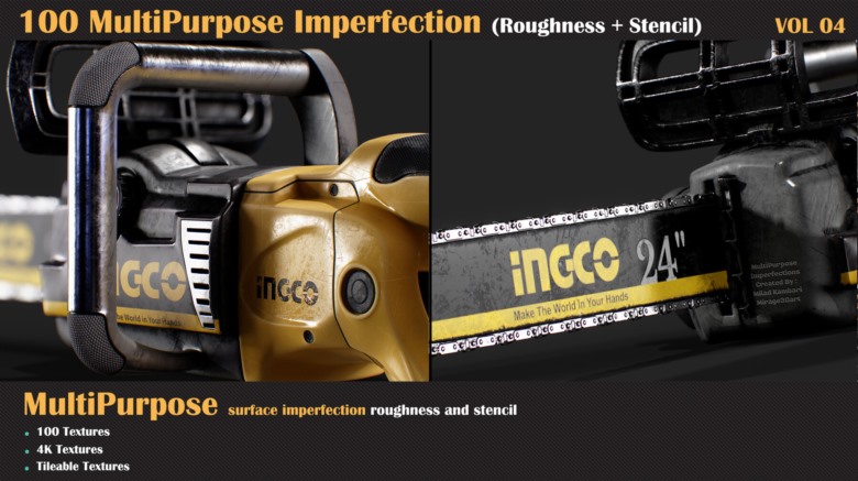 100个平铺多用途缺陷高光遮罩贴图 ArtStation - 100 MultiPurpose Imperfection VOL 04
