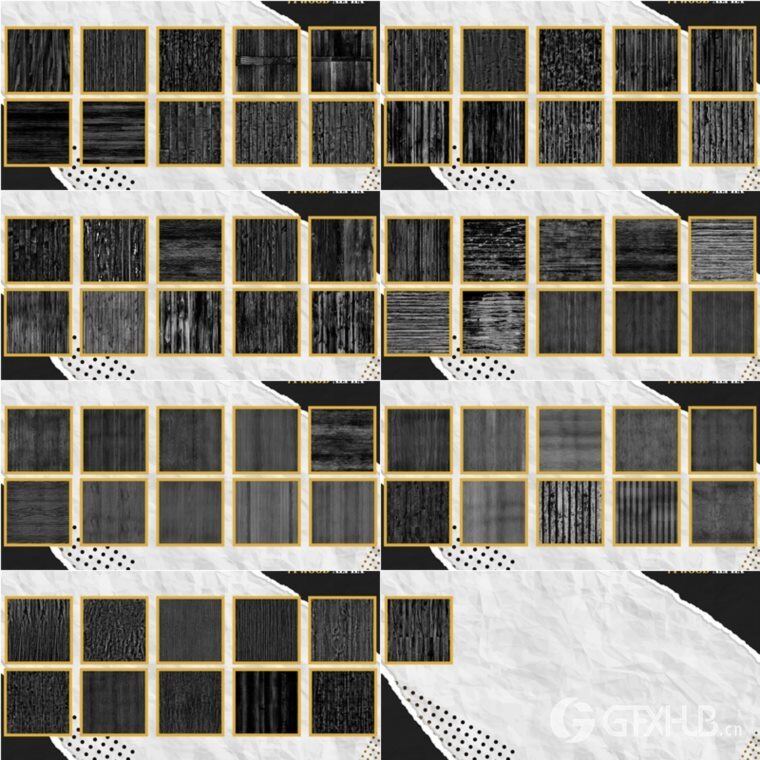 71张高品质8K木板Alpha贴图 ArtStation - 71 High Quality (8K) Useful Wood Stencil Imperfection vol.2