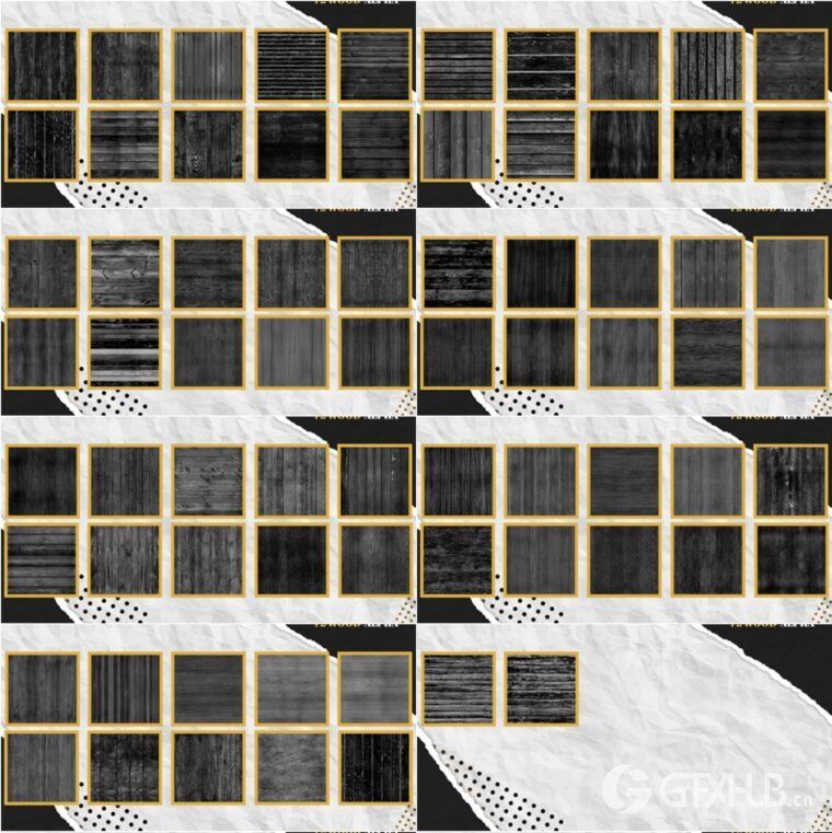 72张高品质8K木板Alpha贴图 72 High Quality (8K) Useful Wood Stencil Imperfection vol.1