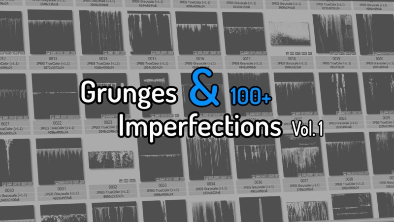 100个表面缺陷高光遮罩贴图 Artstation - 100 Grunge and Surface Imperfections Vol.1