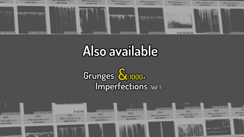 100个表面缺陷高光遮罩贴图 Artstation - 100 Grunge and Surface Imperfections Vol.1