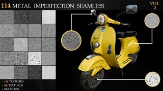114种无缝金属缺陷高光遮罩贴图 ArtStation – 114 Metal Imperfection Seamless – Vol 2