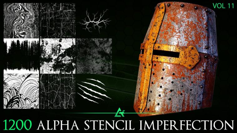 1200 Practical Alpha Seamless and Tileable Stencil Imperfections (MEGA Pack) - Vol 11