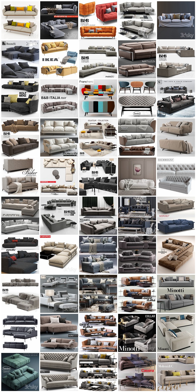1200套沙发模型合集 3DSky Sofa 3D model 1200 collection