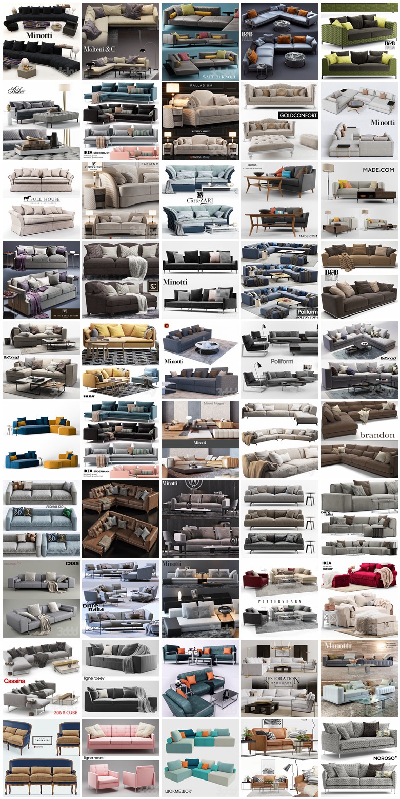 1200套沙发模型合集 3DSky Sofa 3D model 1200 collection