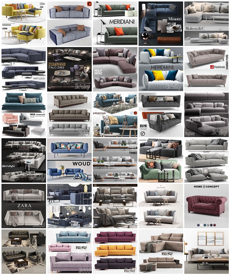 1200套沙发模型合集 3DSky Sofa 3D model 1200 collection