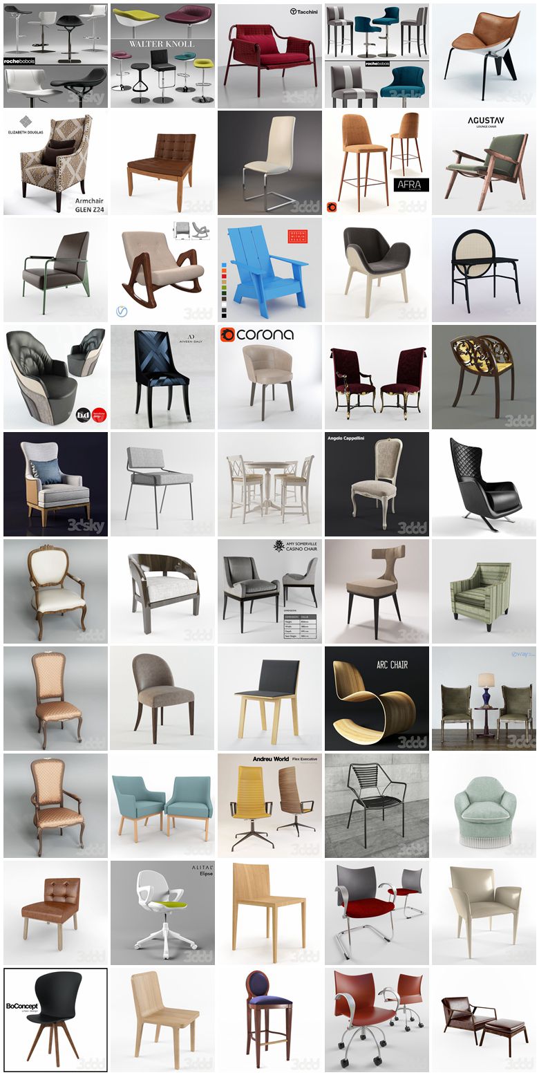 3000套椅子3d模型合集 3Dsky Chair 3D model 3000 collection