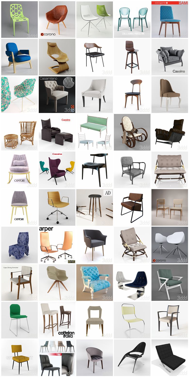 3000套椅子3d模型合集 3Dsky Chair 3D model 3000 collection