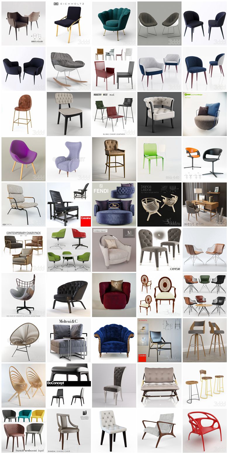 3000套椅子3d模型合集 3Dsky Chair 3D model 3000 collection