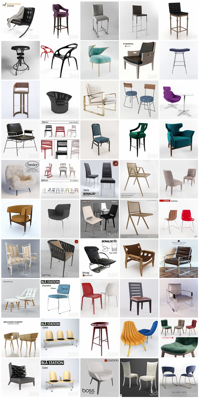 3000套椅子3d模型合集 3Dsky Chair 3D model 3000 collection