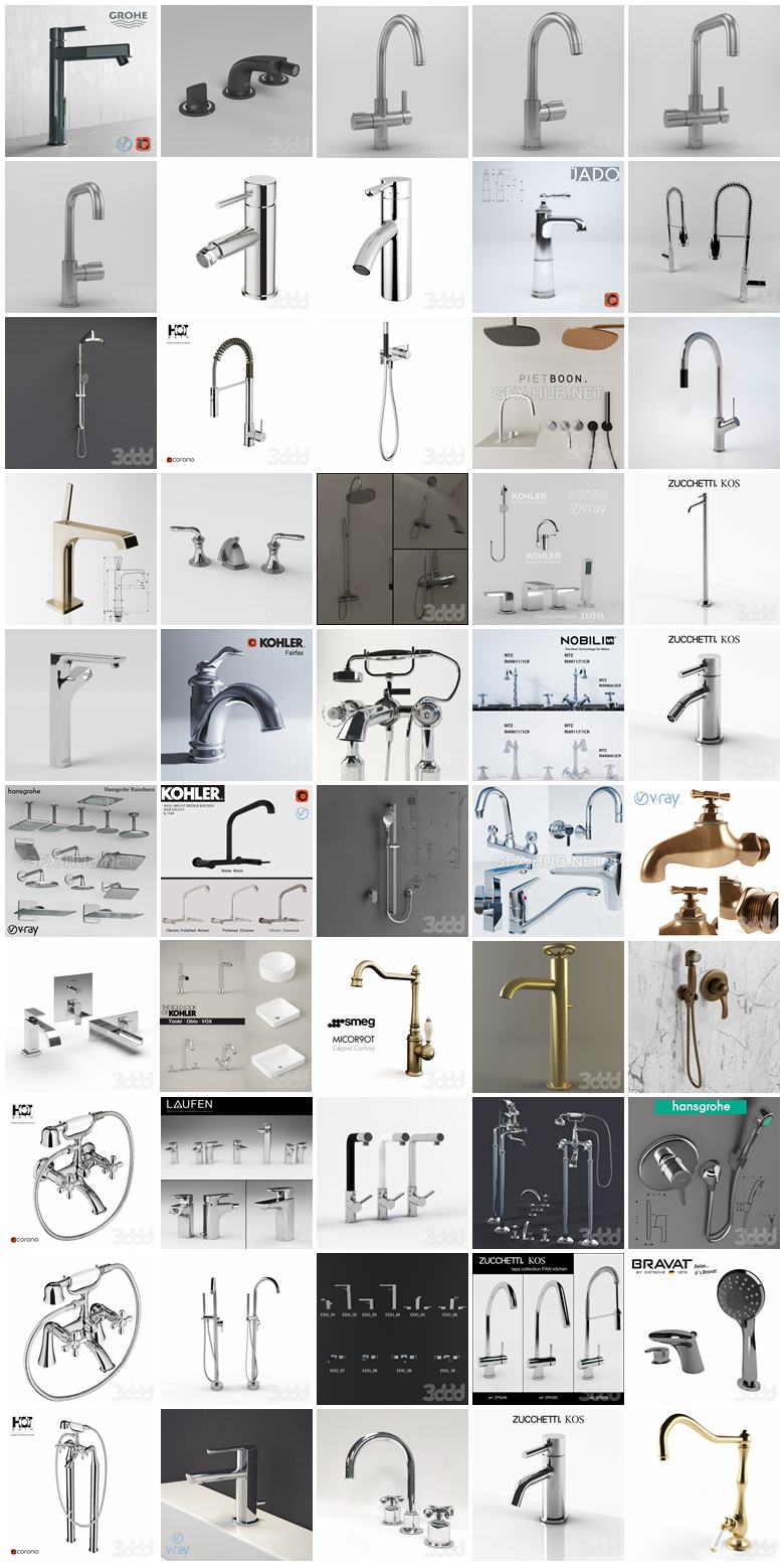 600套浴室用品3D模型合集 3Dsky 600 collections of bathroom supplies 3D models