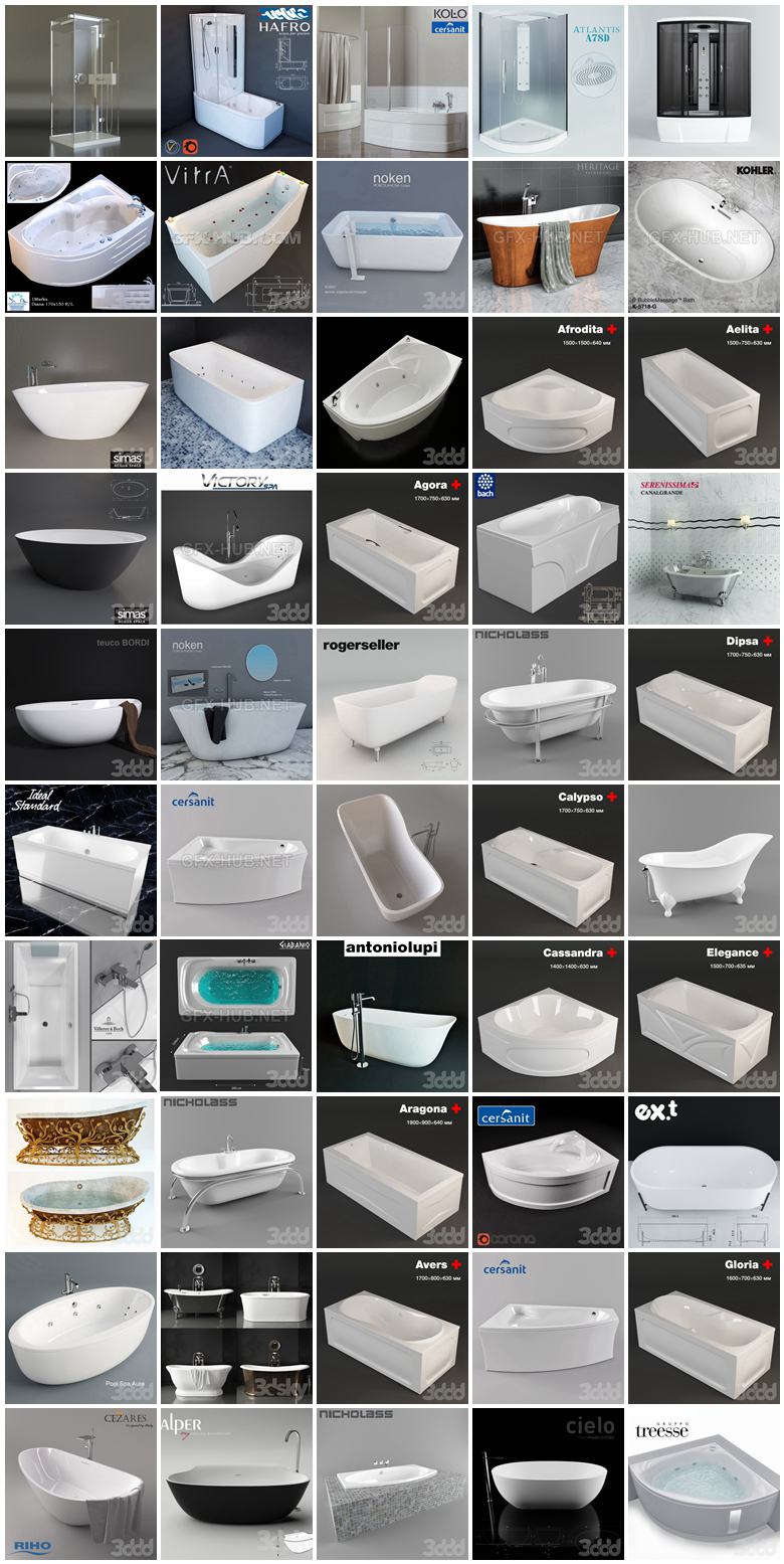 600套浴室用品3D模型合集 3Dsky 600 collections of bathroom supplies 3D models