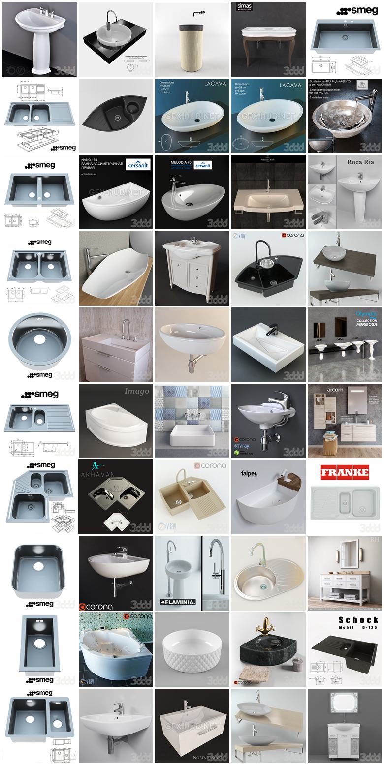 600套浴室用品3D模型合集 3Dsky 600 collections of bathroom supplies 3D models