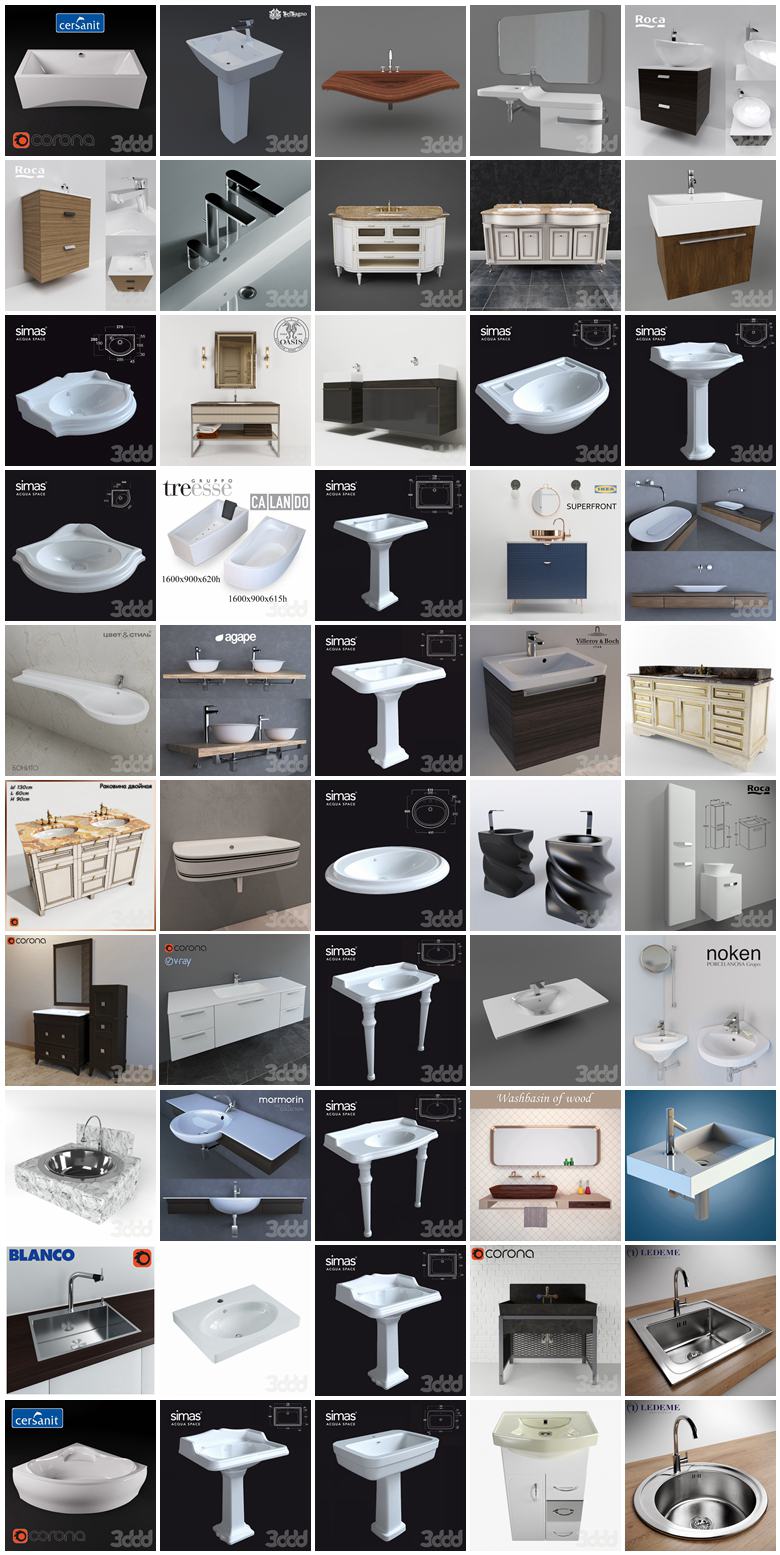 600套浴室用品3D模型合集 3Dsky 600 collections of bathroom supplies 3D models