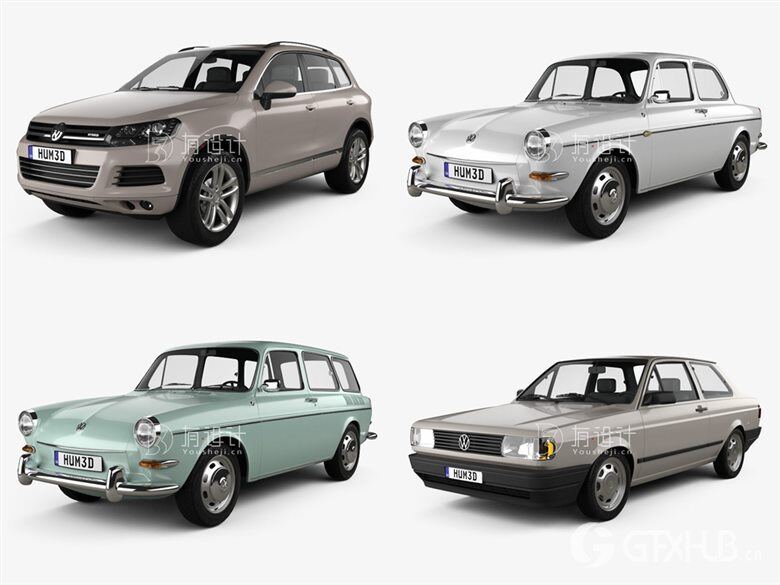 Volkswagen 大众汽车系列车型72辆3D模型合辑（MAX FBX OBJ）