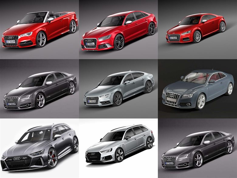 Audi 奥迪汽车系列车型49辆3D模型合辑（MAX FBX OBJ）