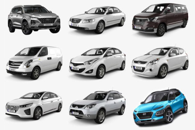 Hyundai现代汽车19辆3D模型合辑免费下载 (MAX\FBX\OBJ) 10.39GB