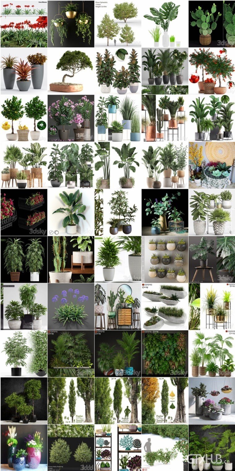 3DSky Pro 2022年4月3D模型合辑第3卷 树木盆栽专辑 | 102个 | 10.7GB
