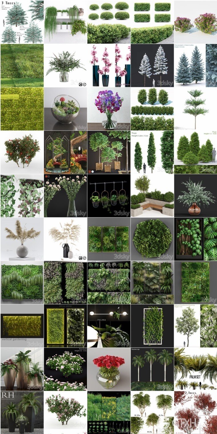 3DSky Pro 2022年4月3D模型合辑第3卷 树木盆栽专辑 | 102个 | 10.7GB