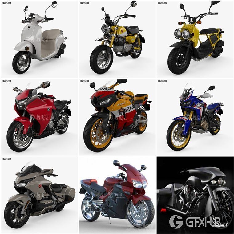 Honda本田汽车系列车型60辆3D模型合辑 (MAXFBXOBJ) 5GB