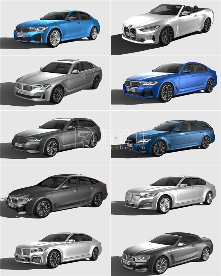 BMW宝马汽车系列车型3D模型合辑66辆 (MAXFBXOBJ) 10.7GB