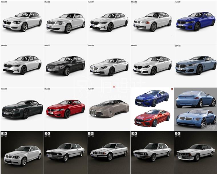 BMW宝马汽车系列车型3D模型合辑66辆 (MAXFBXOBJ) 10.7GB