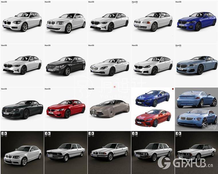 BMW宝马汽车系列车型3D模型合辑66辆 (MAXFBXOBJ) 10.7GB