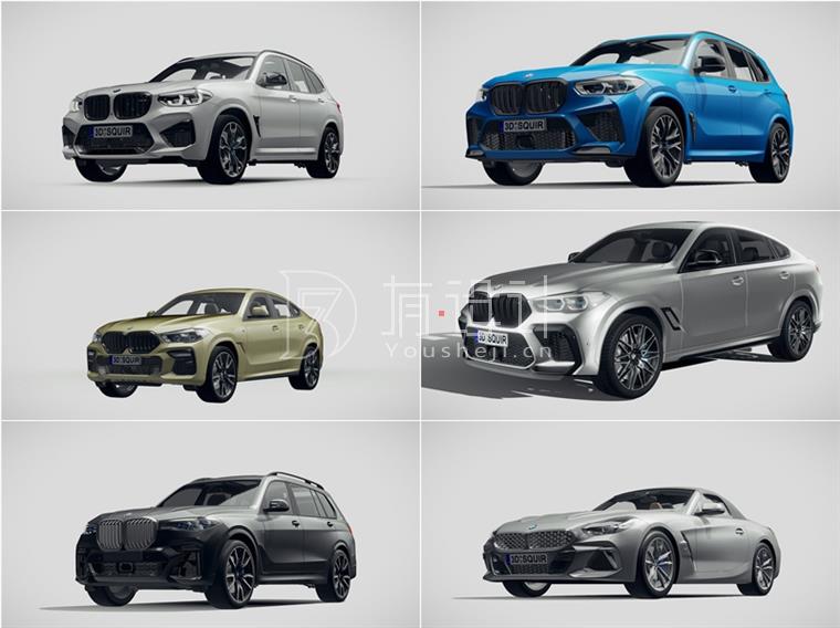 BMW宝马汽车系列车型3D模型合辑66辆 (MAXFBXOBJ) 10.7GB