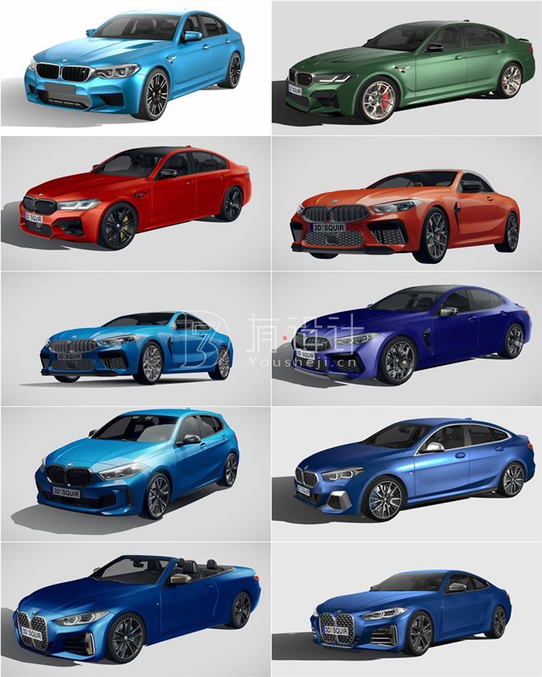 BMW宝马汽车系列车型3D模型合辑66辆 (MAXFBXOBJ) 10.7GB