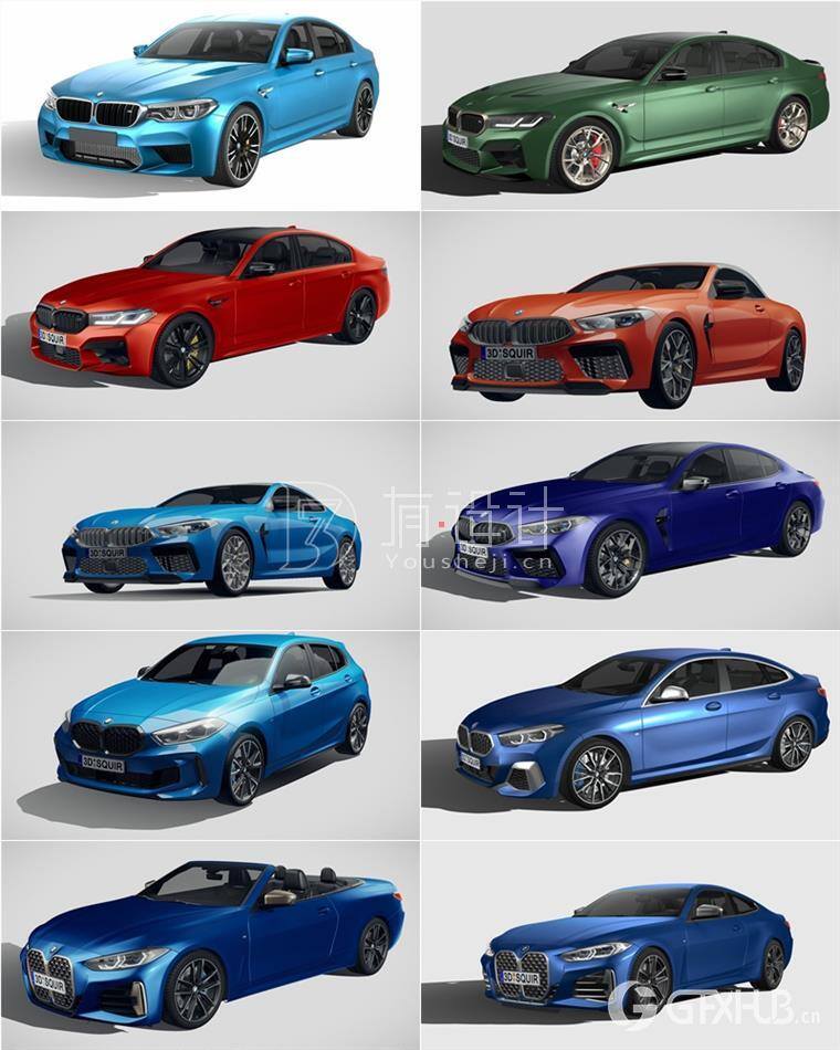 BMW宝马汽车系列车型3D模型合辑66辆 (MAXFBXOBJ) 10.7GB