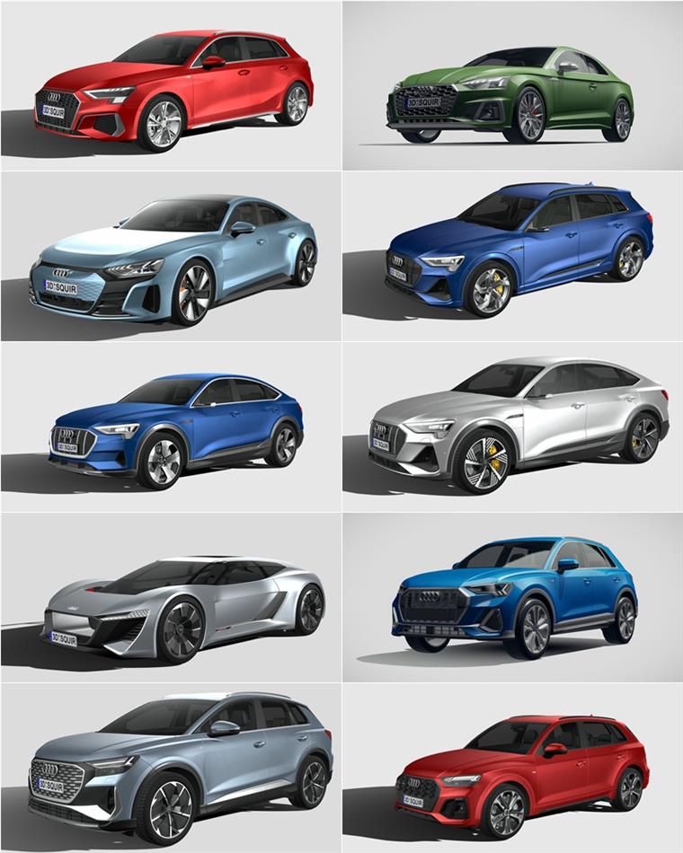 2019-2022年AUDI奥迪汽车系列车型3D模型合辑 1.8GB