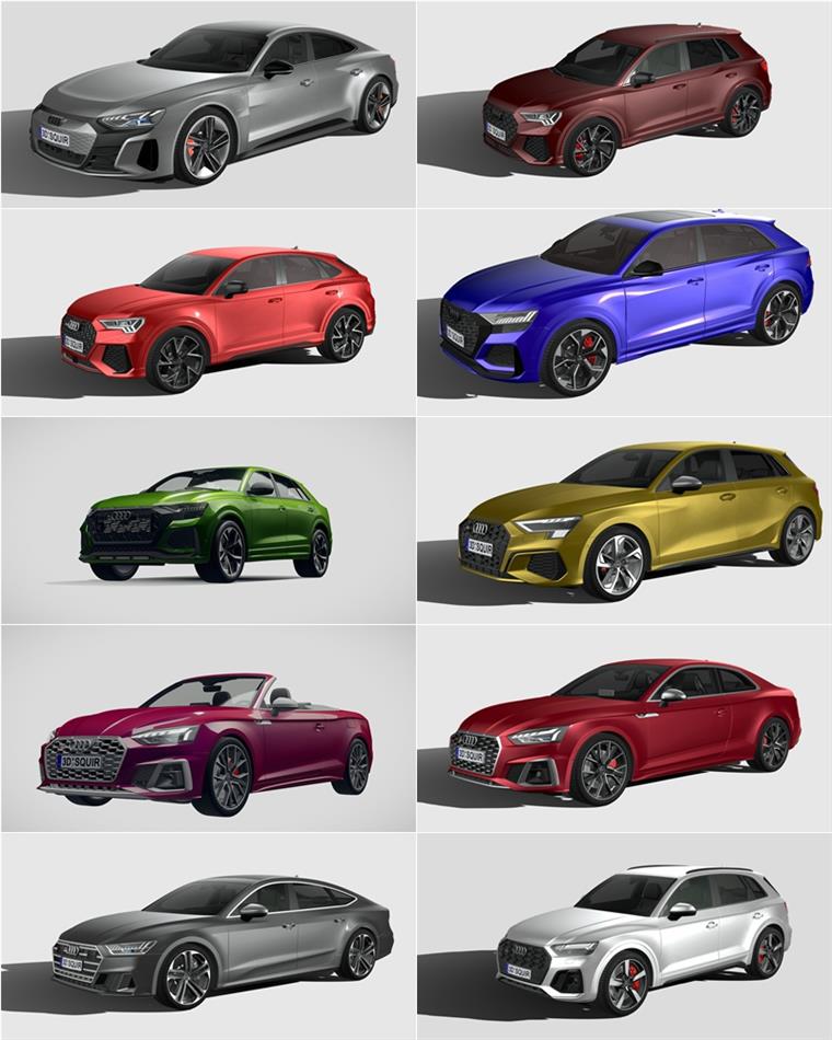 2019-2022年AUDI奥迪汽车系列车型3D模型合辑 1.8GB