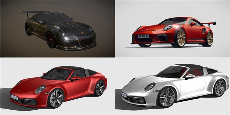 Porsche保时捷汽车系列车型3D模型合辑64辆(MAXFBXOBJ) 7.93GB