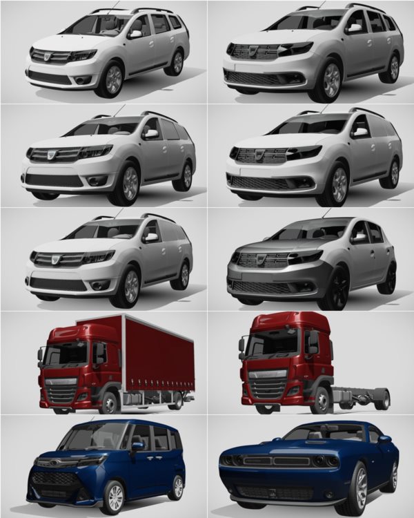 1014辆汽车3D模型合集 Sketchfab – 1014 Car 3D Models (BLEND | FBX) 65GB