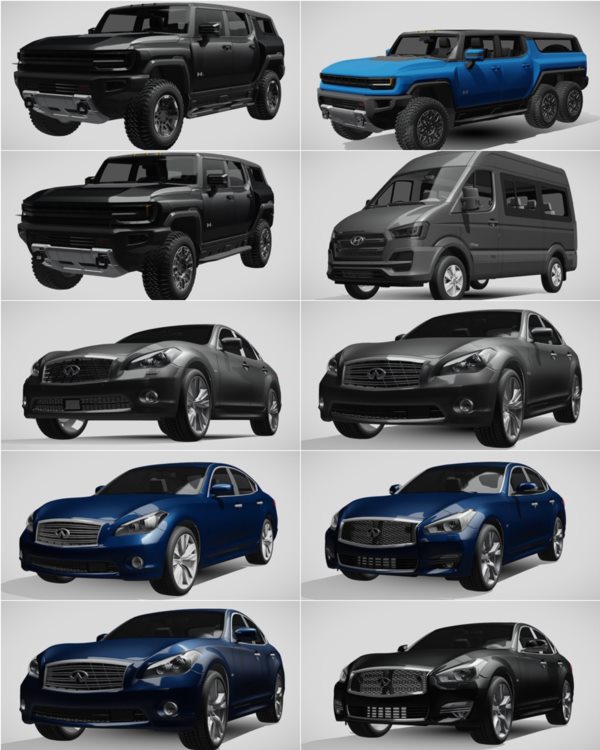 1014辆汽车3D模型合集 Sketchfab – 1014 Car 3D Models (BLEND | FBX) 65GB