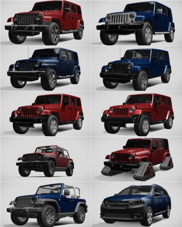 1014辆汽车3D模型合集 Sketchfab – 1014 Car 3D Models (BLEND | FBX) 65GB