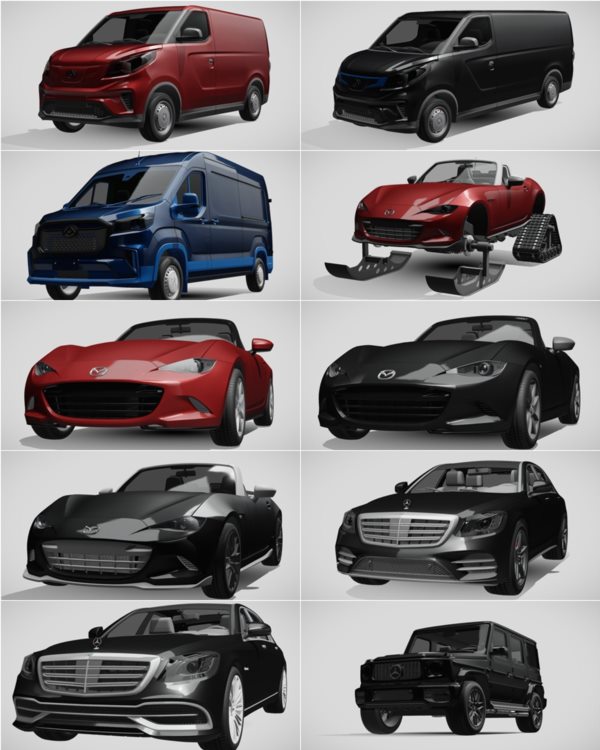 1014辆汽车3D模型合集 Sketchfab – 1014 Car 3D Models (BLEND | FBX) 65GB