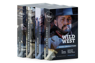 狂野西部系列 | 角色/武器/马匹/建筑物 Big Medium Small – Wild West Collection BUNDLE