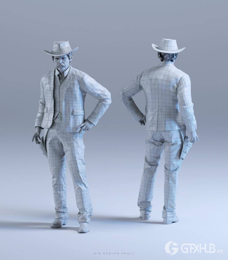 狂野西部系列 | 角色/武器/马匹/建筑物 Big Medium Small – Wild West Collection BUNDLE