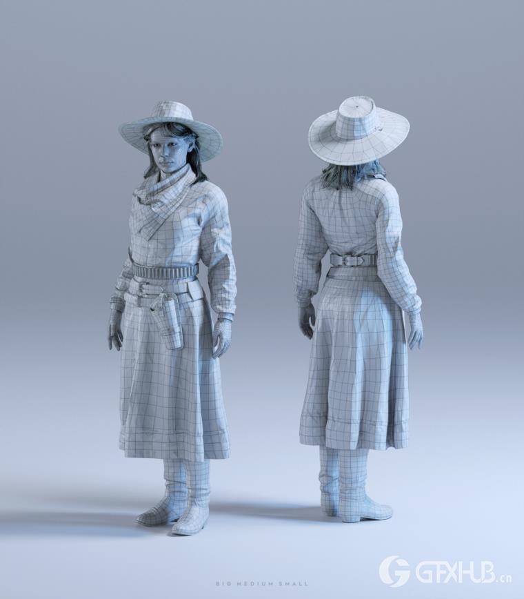 狂野西部系列 | 角色/武器/马匹/建筑物 Big Medium Small – Wild West Collection BUNDLE