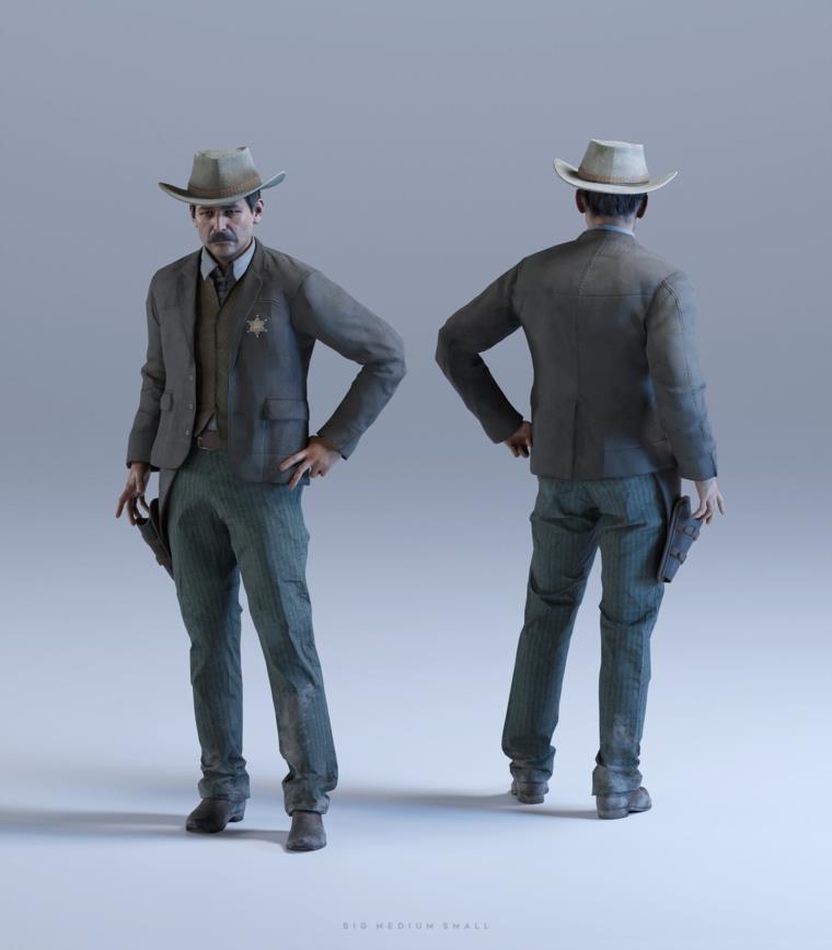 狂野西部系列 | 角色/武器/马匹/建筑物 Big Medium Small – Wild West Collection BUNDLE