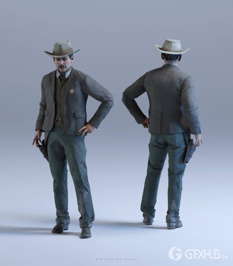 狂野西部系列 | 角色/武器/马匹/建筑物 Big Medium Small – Wild West Collection BUNDLE